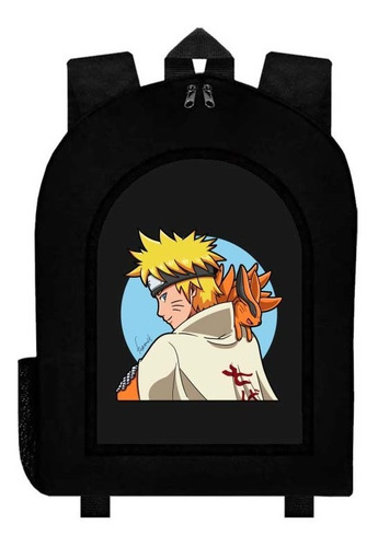 Mochila Negra Naruto Tipo Manga A17