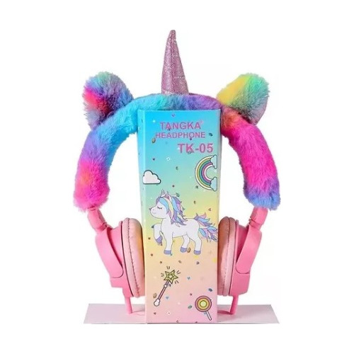 Auriculares Unicornio Vincha Peluche Orejas Infantil Rosado