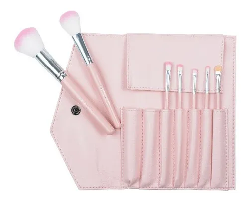 Set 7 Brochas Y Pinceles Make Up Crueltyfree+neceser Fascino