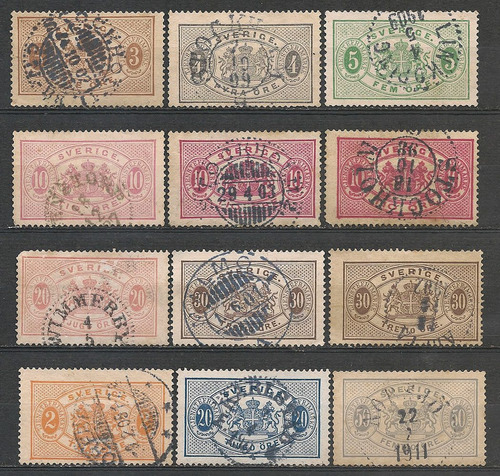 Suecia T S Desde Yv 1 En Adelante Año 1874/91+variedad Color