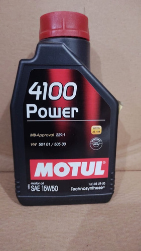 Óleo Lubrificante Motul 15w50 4100 Power Technosynthese 1 L