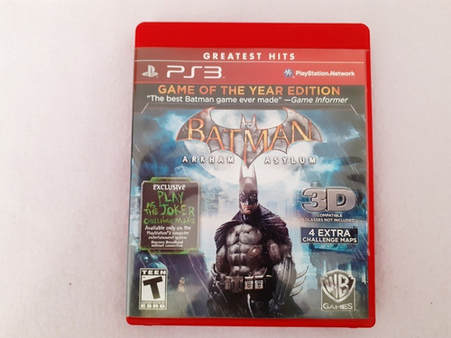 Batman Arkham Asylum Game Of The Year Para Ps3 | MercadoLibre