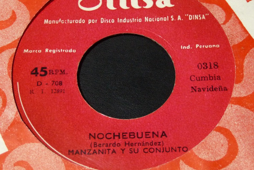 Jch- Manzanita Y Su Conjunto Nochabuena 45 Rpm Cumbia