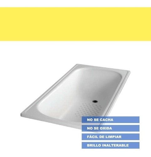 Bañera Chapa Acero Enlozada 140x70 Reforzada Antideslizante