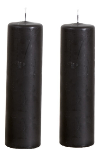 Imagen 1 de 4 de 2 Velones Cirios Color Negro