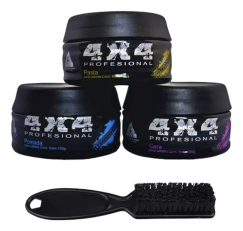 Kit Pomada, Pasta Y Cera Mix Para Cabello 4x4 -  100 G C/u