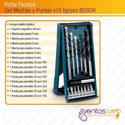 Imagen 8 de 10 de Taladro Percutor Atornillador Hamilton 20v Maletin Kit Bosch