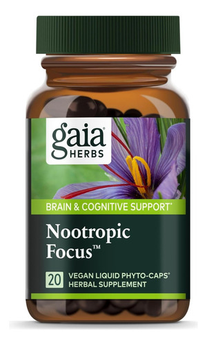 Nootrópicos Focus Gaia Herbs 20 Fitocapsulas