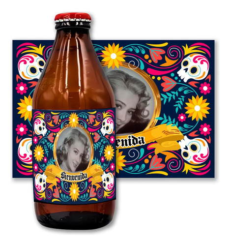 Caguamitas Personalizadas Dia De Muertos 2pz