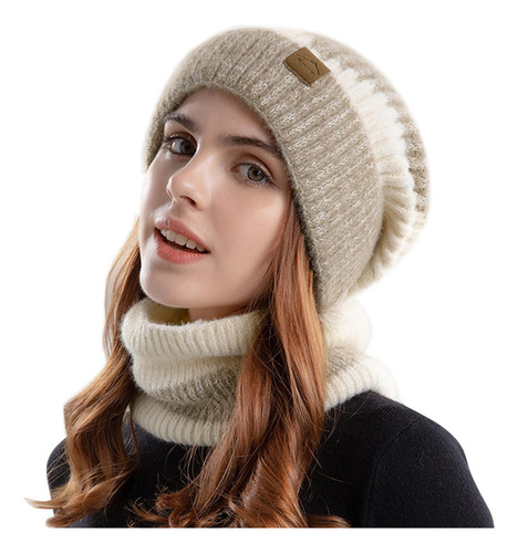 Gorro De Punto De Invierno Cálido Conjuntode Gorro Y Bufanda
