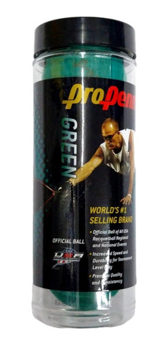 Pelota Penn De Raquetbol Pro Verde Bote Con 3 Pelotas