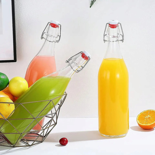 Imagen 8 de 9 de 6 Botellas De Vidrio + Tapon Mecanico 250ml