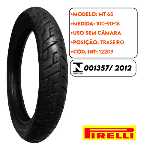 Pneu Traseiro Kasinski Comet150 100-90-18 (+ Largo) Pirelli