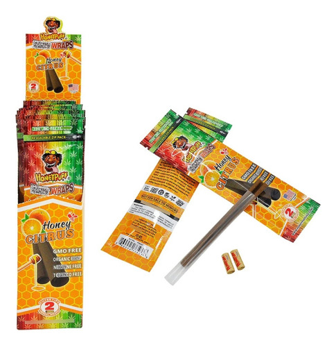 Caixa Blunt Wraps Honeypuff C/12 Laranja