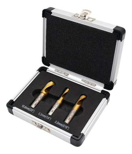 A Juego De Brocas De Cobalto Con Funda De Aluminio, 3 Piezas