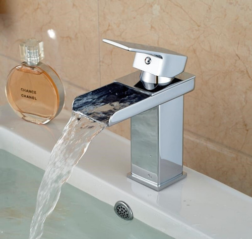 Grifería Monocomando Cascada Cromado Para Vanitory