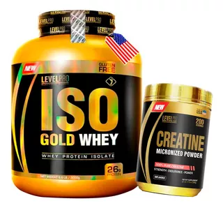Iso Gold Whey 6.6 Lb + Creapure 500 Gr / Level Pro