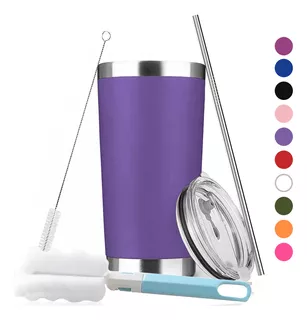 Vaso Térmico Portátil De Acero Inoxidable 20oz Con Calor/frí Color Morado