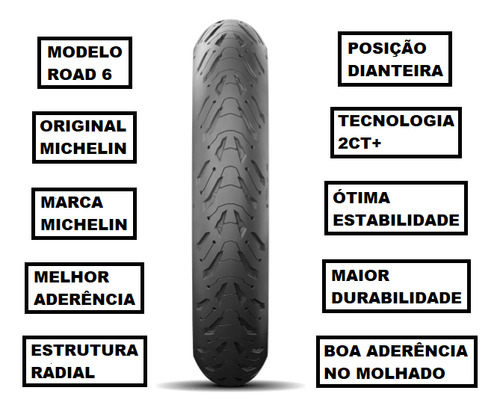 Pneu Michelin Dianteiro M56 120/70-17 Road 6 Hypermotard