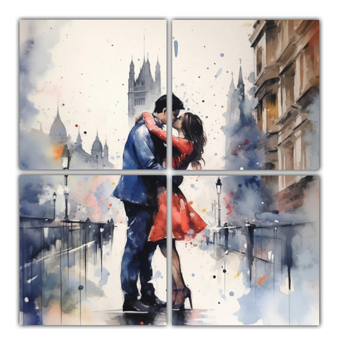 40x40cm Lienzos Abstractos 4 Living Romantic Kiss En Londres