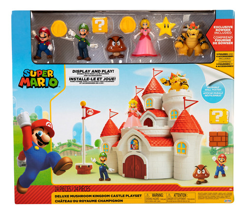 Playset Castillo Deluxe Reino Champiñon Figuras Super Mario