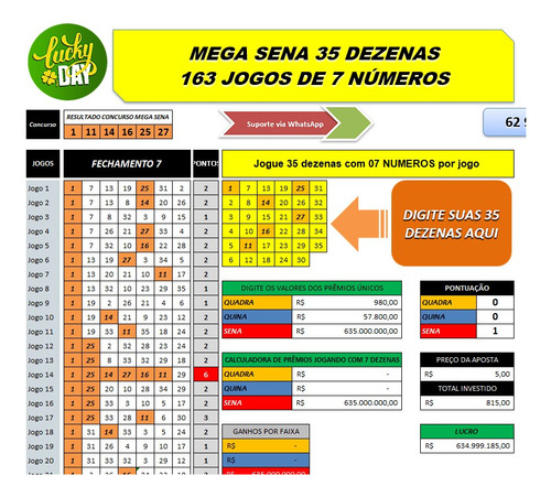 Mega Sena 3 Planilhas 6, 7 E 8 Numeros Exclusivos
