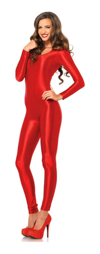 Leotardo Rojo Para Disfraz De Dama Halloween Spandex Catsuit