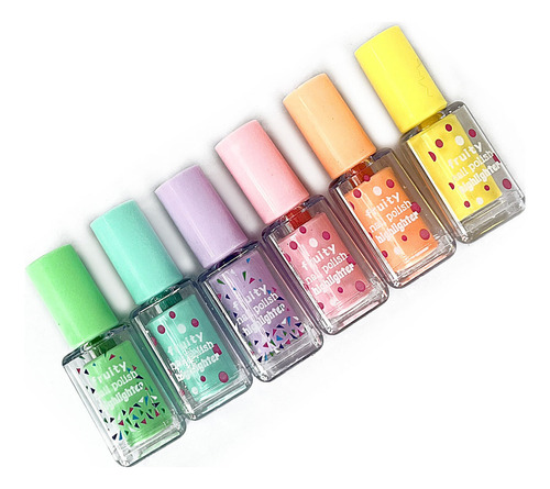 Caja Marcatexto 24pzs Barniz Uñas Resaltador Colores Plumon