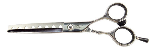 Tijera Profesional Degrafilar Con Descanso Sk82td Sensei 6 Color Plateado