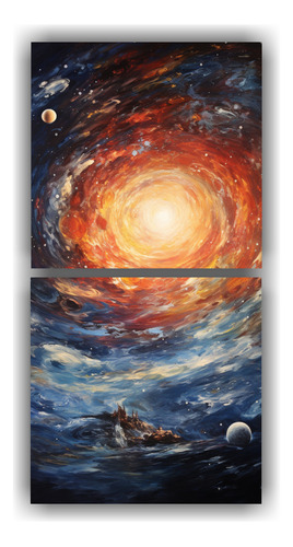 60x30cm Cuadros Galaxia Y Nave Espacial Para Decoración