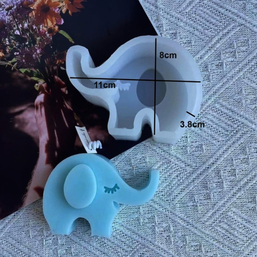 Molde Silicona Elefante Infantil Animal Velas Jabones Yeso