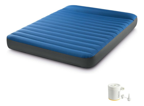 Colchón Inflable Camping 2 Plazas Queen Inflador 152x203x22