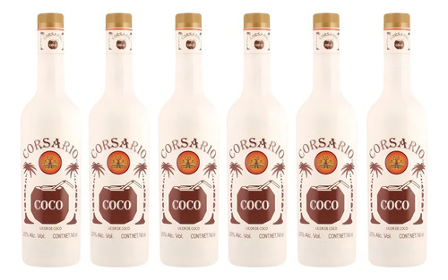 Pack De 6 Licor Corsario Coco 740 Ml