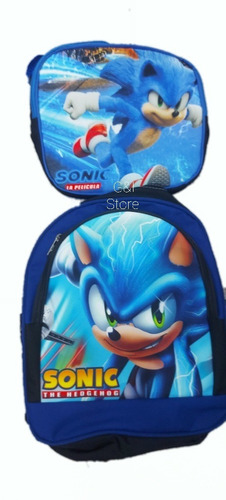 Morral Maleta Bolso Sonic Pequeño + Lonchera