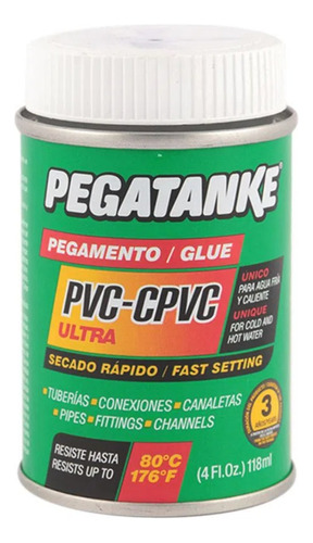 Soldadura Para Pvc Y Cpvc Pegatanke 118ml