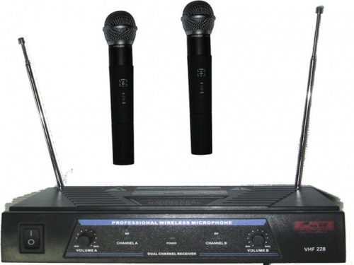 Gbr Vhf Pro 258 2 Microfonos Inalambricos De Mano Karaoke