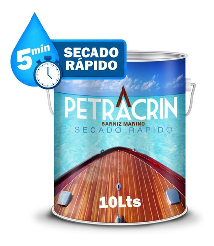 Imagen 1 de 5 de Barniz Brillante Secado Rapido 10 Litros Petracrin Int / Ext