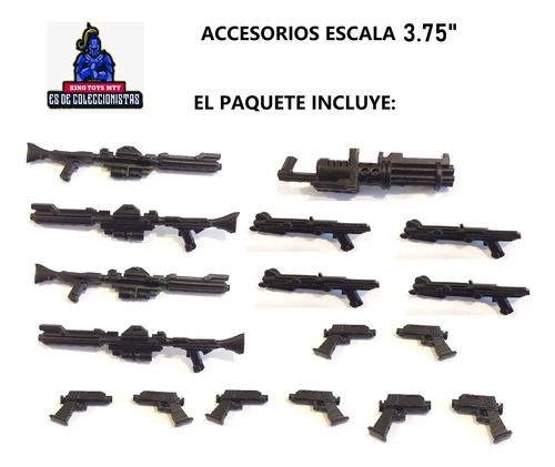 Star Wars Blasters Accesorios Escala 3.75  1/18 