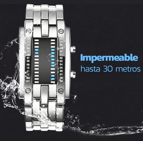 2 Relojes Para Hombre Led Binario Electrónico Impermeable