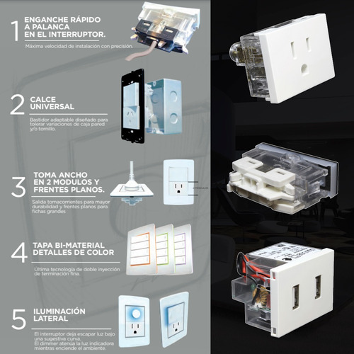 Llave De Luz Sica - 1 Interruptor Combinación Blanco Slight