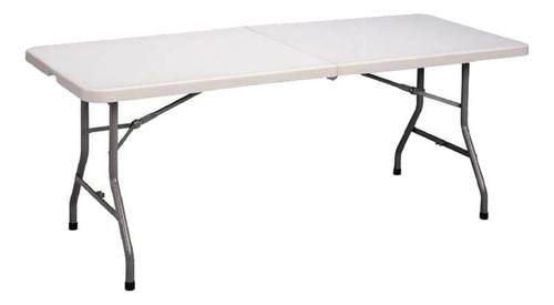 Mesa Plegable Tipo Valija 152 Cm Blanca Color Blanco