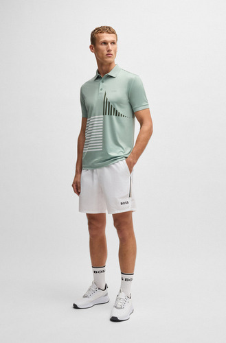 Polo Para Hombre Boss En Tejido Elástico Con Estampado
