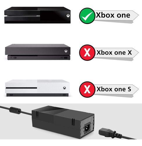 Imagen 8 de 9 de Ladrillo De Fuente De Alimentación Xbox One Con Cable De Ali