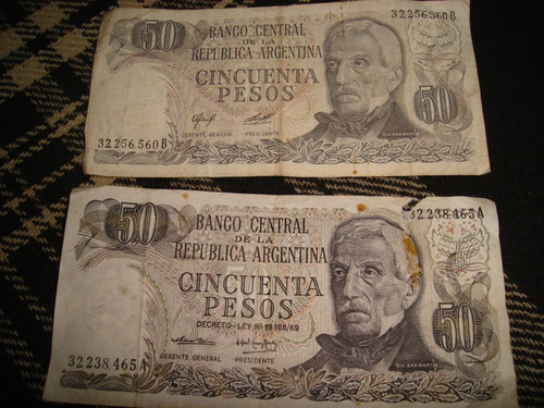 Billetes Viejos De 50 Pesos (son Dos) Sin Envios