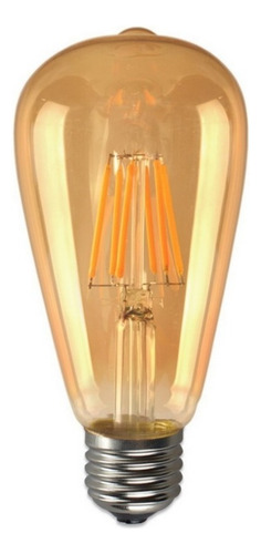 Lampada Filamento De Led St64 Retro Vintage E27 Bivolt Ambar Cor Da Luz Branco-quente 110v/220v (bivolt)