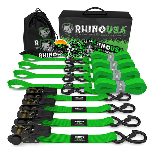 Correas De Amarre De Trinquete De Rhino Usa (4 Unidades), Co