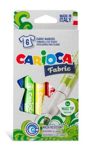 Marcadores Carioca Fabric X6 Para Tela Textil