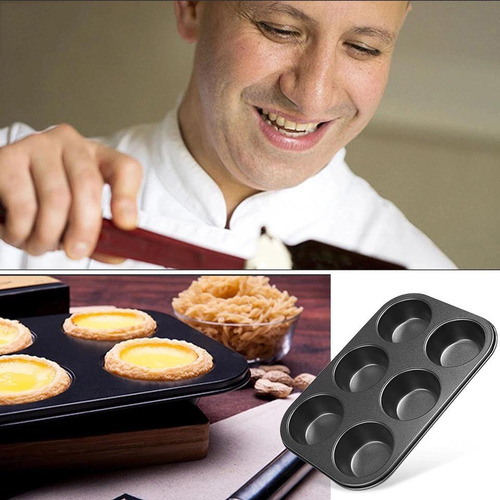 Set Moldes Muffins Silicona + Molde Teflon Cupcakes X6 Uni