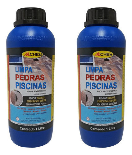 Kit 2 Limpador Pedras Piscina Azulejo Marmore Granito 1l