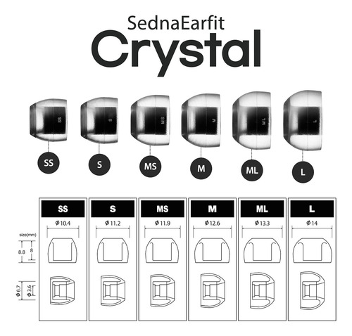 Auriculares Azla Sednaearfit Crystal Standard (ms) Para Wire